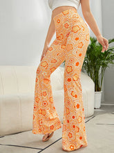 WYWH Summer Boho Style Floral Print Flare Leg Pants